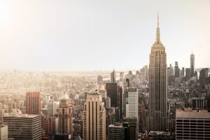 NYC skyline at sunrise