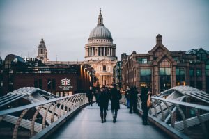 view of St Pauls cathedral from bridge