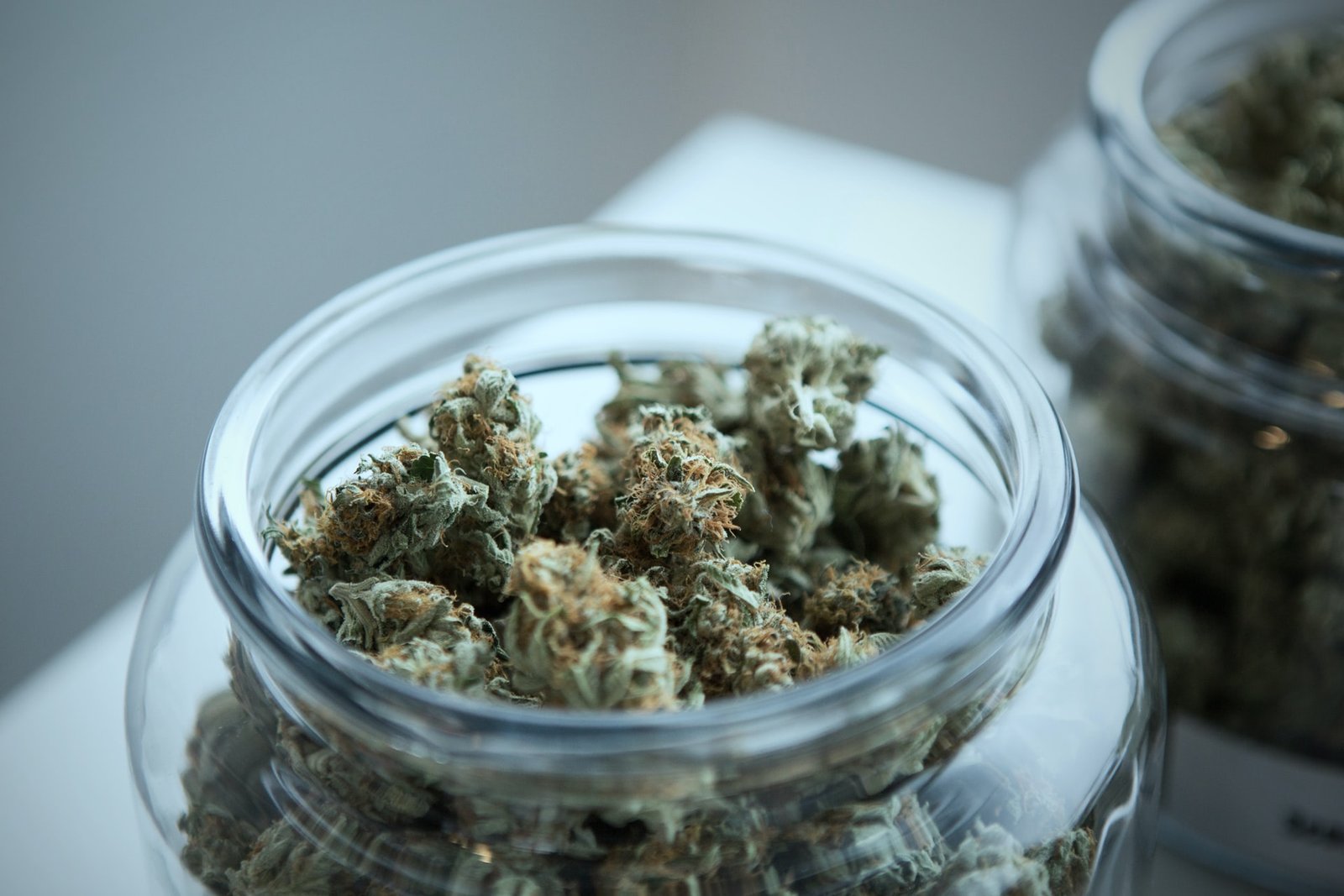 weed in glass jar